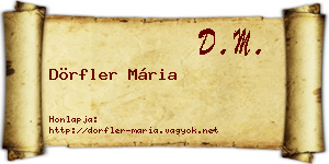 Dörfler Mária névjegykártya